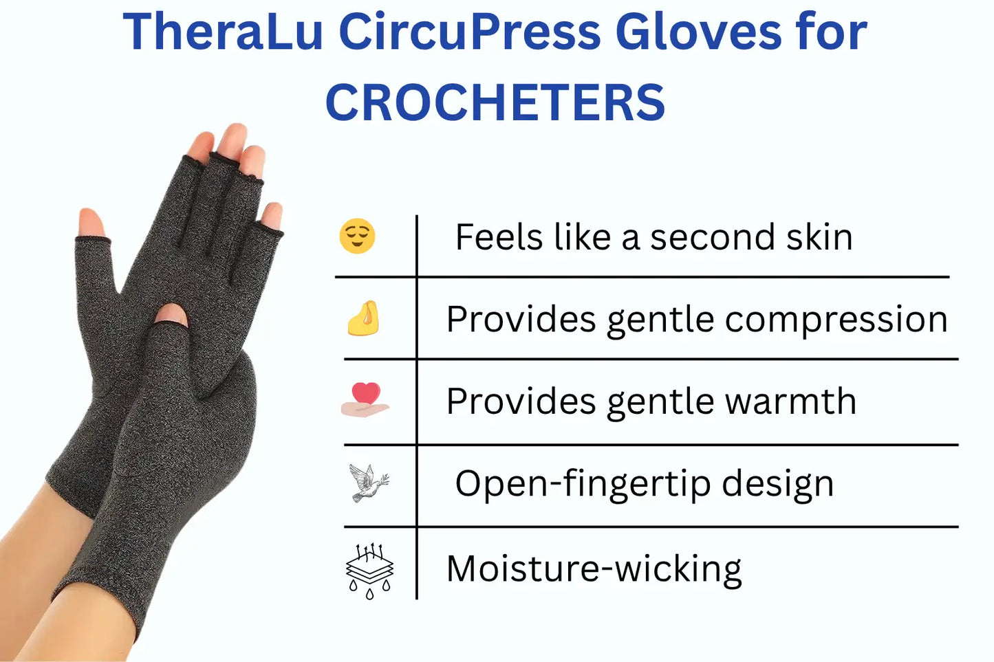 TheraLu CircuPress Gloves for Crocheters